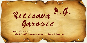 Milisava Garović vizit kartica